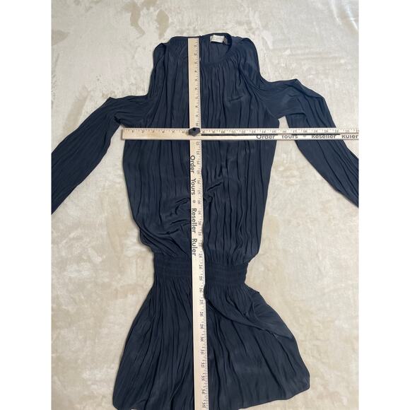 Ramy Brook Women's Cold Shoulder Smocked Mini Dress Gray XS - Picture 2 of 9